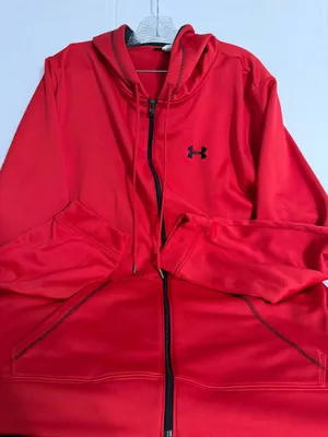 Under Armour Men’s Red Full-Zip Hoodie with Black Logo thumbnail 1