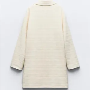 Zara TEXTURED ONE-BUTTON Oversized COAT Cream/Beige Size XS NEW thumbnail 3