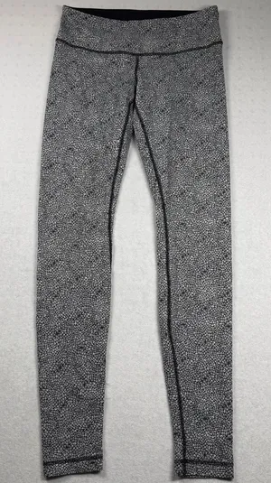 Lululemon Women’s Floral Print Leggings Size 6 Black White 31” Full Length thumbnail 1
