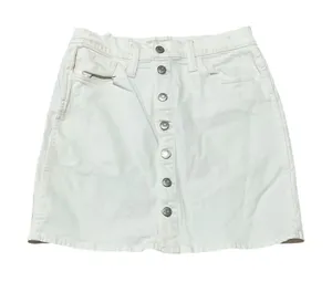 Madewell Women's White Denim Button-Front Mini Skirt Size 28 thumbnail 1
