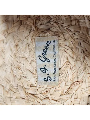 S.F. Green San Francisco Sun Hat Beige Woven Straw Hat Vintage California thumbnail 7