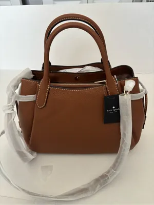 New kate spade New York Large Brown Dumpling Pebble Leather Satchel thumbnail 3