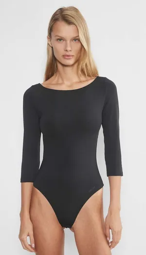 Aritzia Contour Ohara Bodysuit Black Boat Neck Size Small thumbnail 1