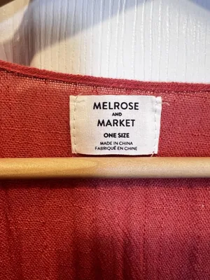 Melrose & Market Beach Cover Up Kimono One Size Rust Color Boho Fringe NWT thumbnail 4