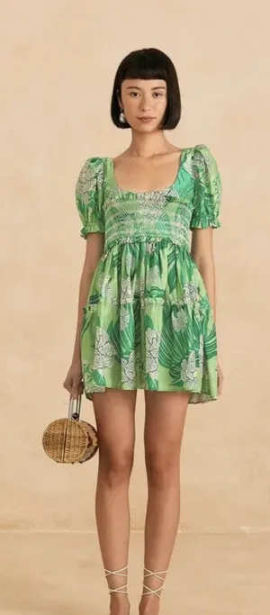 Farm Rio Green Mini Dress thumbnail 1