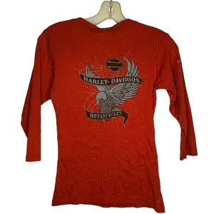 Harley Davidson Orange Cotton‎ Shirt thumbnail 4