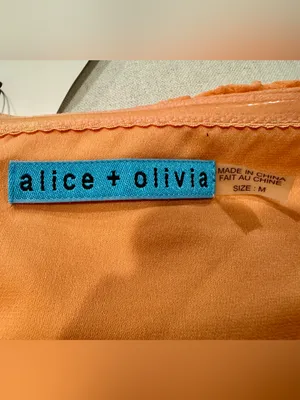 Alice + Olivia NWT Silk Strapless Draped Bubble Top Peach M R204008692⁠ thumbnail 4