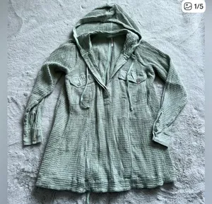 Free People Waffle Knit Hoodie Thermal thumbnail 1