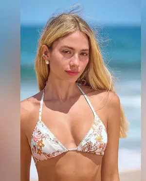 Cupshe Sunset Florals Triangle Bikini Top & Standard Rise Bottoms Set nwt thumbnail 4