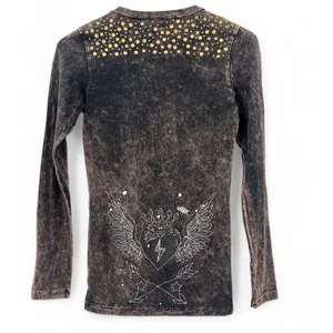 Ariat | S | T-shirt Tee Top Long Sleeve Embroidered Studs Women Western Small thumbnail 4