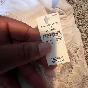 OFFLINE by Aerie Lace Wide Leg Pants Cream High Rise Side‎ Slit NWT Medium thumbnail 5