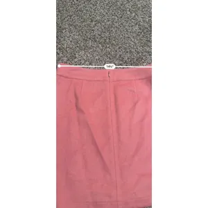 Loft Pink Wool Blend Faux Wrap Mini Skirt Size 6 Coral A-Line Button Detail thumbnail 8