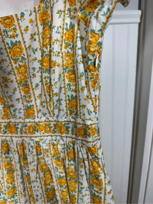 Tuckernuck Hyacinth House Yellow Floral Square-Neck Maxi Dress size medium NEW thumbnail 5