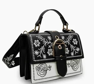 think olives Western Floral Embroidered B&W bag thumbnail 2