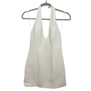 Edikted Claire Backless Halter Mini‎ Dress Cream NWT Bridal Bachelorette Party thumbnail 4