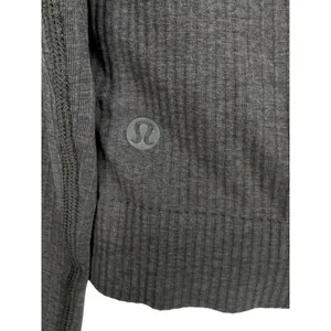 Lululemon Womens Ebb to Street Long Sleeve Shirt Ribbed Cropped Top‎ Black Sz 12 thumbnail 4