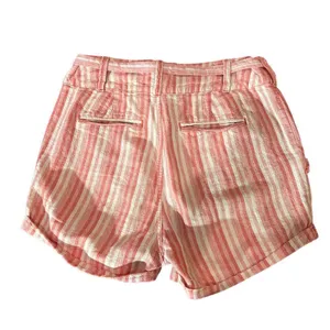 Free‎ People Shorts Womens Size 2 Pink/White Striped Paperbag High Waist thumbnail 4