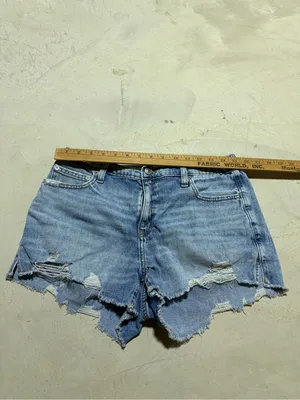Aerie Distressed Light Blue Denim Women’s Shorts medium thumbnail 3