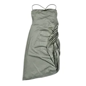 Windsor Sage Green Ruched Lace Up Back Asymmetrical Mini Dress XS thumbnail 2