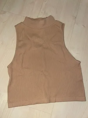 ZARA Turtleneck Tank Brown thumbnail 2