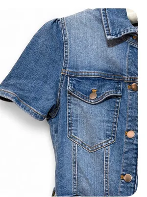 Avec Les Filles Women’s Blue Denim Short-Sleeve Tie-Waist Jumpsuit Size 30 thumbnail 9