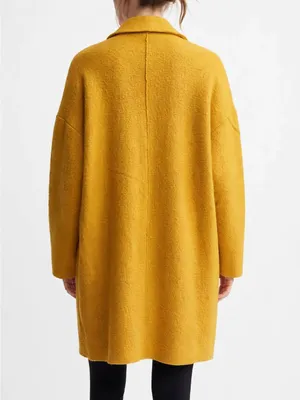 Forever 21 Contemporary Mustard Yellow Wool-Blend Double-Breasted Coat thumbnail 5