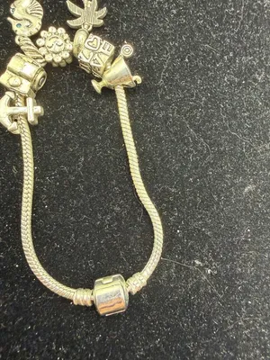 Silver-Tone Charm Bracelet with Beach and Travel Themed Charms thumbnail 6