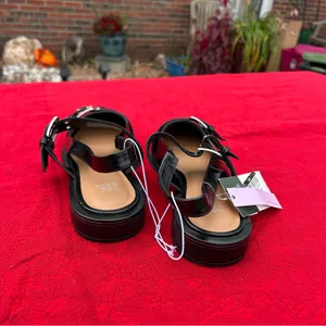 Nwt Size‎ 6.5 Peyton Double Buckle black Slingback Flats by wild fable thumbnail 3