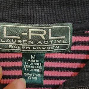 Lauren Ralph Lauren Active Pink Striped Long Sleeve Quarter Zip Activewear Top M thumbnail 7