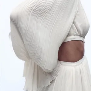 ZARA Maxi Cream white Dress thumbnail 3