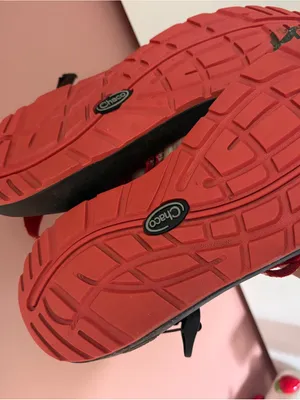 Chacos Red Patterned Strap Sandals with Brown Footbed thumbnail 3