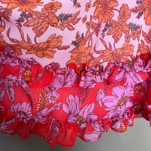 Jessica Simpson Floral Dress Off the Shoulder Amelia Pink Orange Size XS Girly thumbnail 11