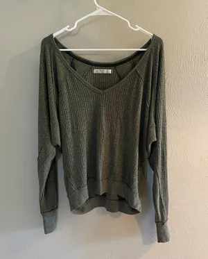 Free People Green We the Free Long Sleeve thumbnail 1
