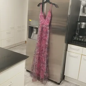 💕LULUS💕 Bloom Wildly Magenta Floral Organza Maxi Dress ~ Floral Print M NWT thumbnail 13