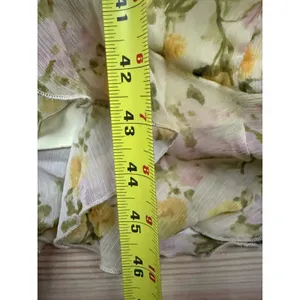 Lulus Yellow Floral Chiffon Ruffle Maxi Dress Sleeveless High Low V-Neck Small thumbnail 11