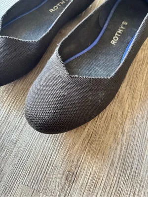 Rothys black rounded toe flat thumbnail 6