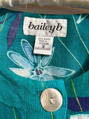 💙💖Vintage Tropical Pearl Button Teal Tie‎ Back Mini Dress Summer Resort Beach thumbnail 5