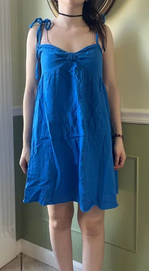 SHEIN blue tie sundress thumbnail 1