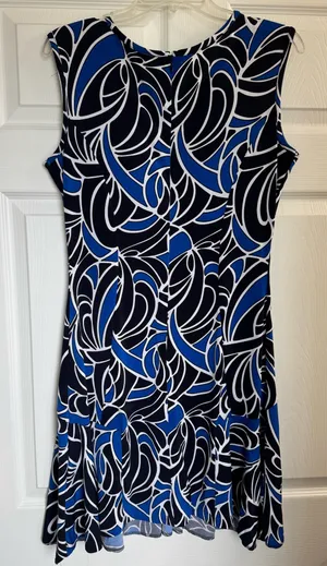 Michael Kors Women's Sleeveless Knee Length Dress, 'Amalfi Blue', Size Medium thumbnail 3