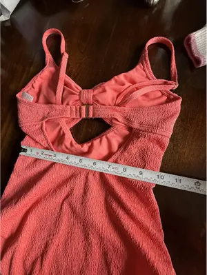 Shade & Shore Coral Cutout Tie-Front One-Piece Swimsuit XS thumbnail 7