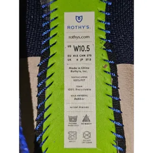 Rothy's Womens Navy The Point‎ Mary Jane Flats Shoes With Tan Bow Strap 10.5 thumbnail 6