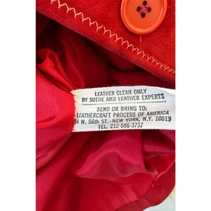 Vintage ‘70s Red Suede Button Front Collared Jacket Size XXS thumbnail 5