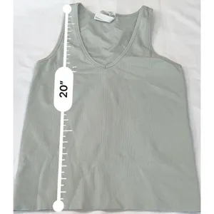 Athleta Aurora Ribbed Tank Top Womens size small coast Gray V-Neck Camisole Yoga thumbnail 7