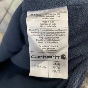 Carhartt Fleece Lined Flannel Shirt Women S Green Plaid Workwear Button Shacket thumbnail 5