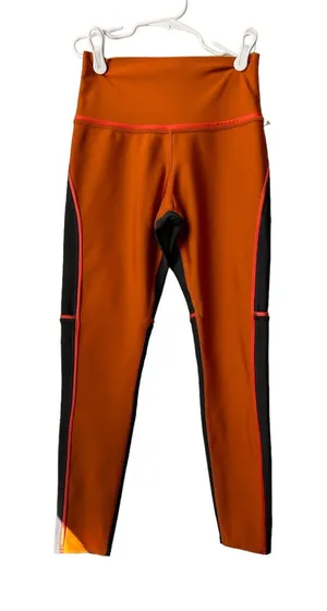 ALO YOGA Colorblock Leggings Orange/Grey Size-Small thumbnail 1