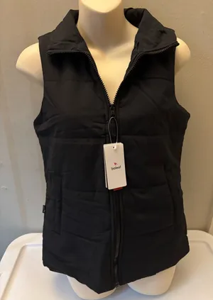 Baleaf Women's Black Quilted Puffer Vest with Stand Collar thumbnail 1