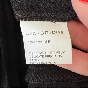 NEW NWT Bec + Bridge Ren Split Satin Maxi Dress Black thumbnail 11