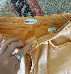ZARA Orange Wide Leg Pants thumbnail 2