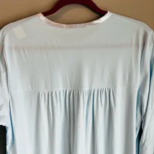 Schrank Vintage Light Blue Embroidered Nightgown Size Large Satin Trim thumbnail 10