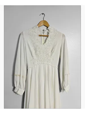 Vintage Edwardian Style Cottagecore Wedding Dress thumbnail 2